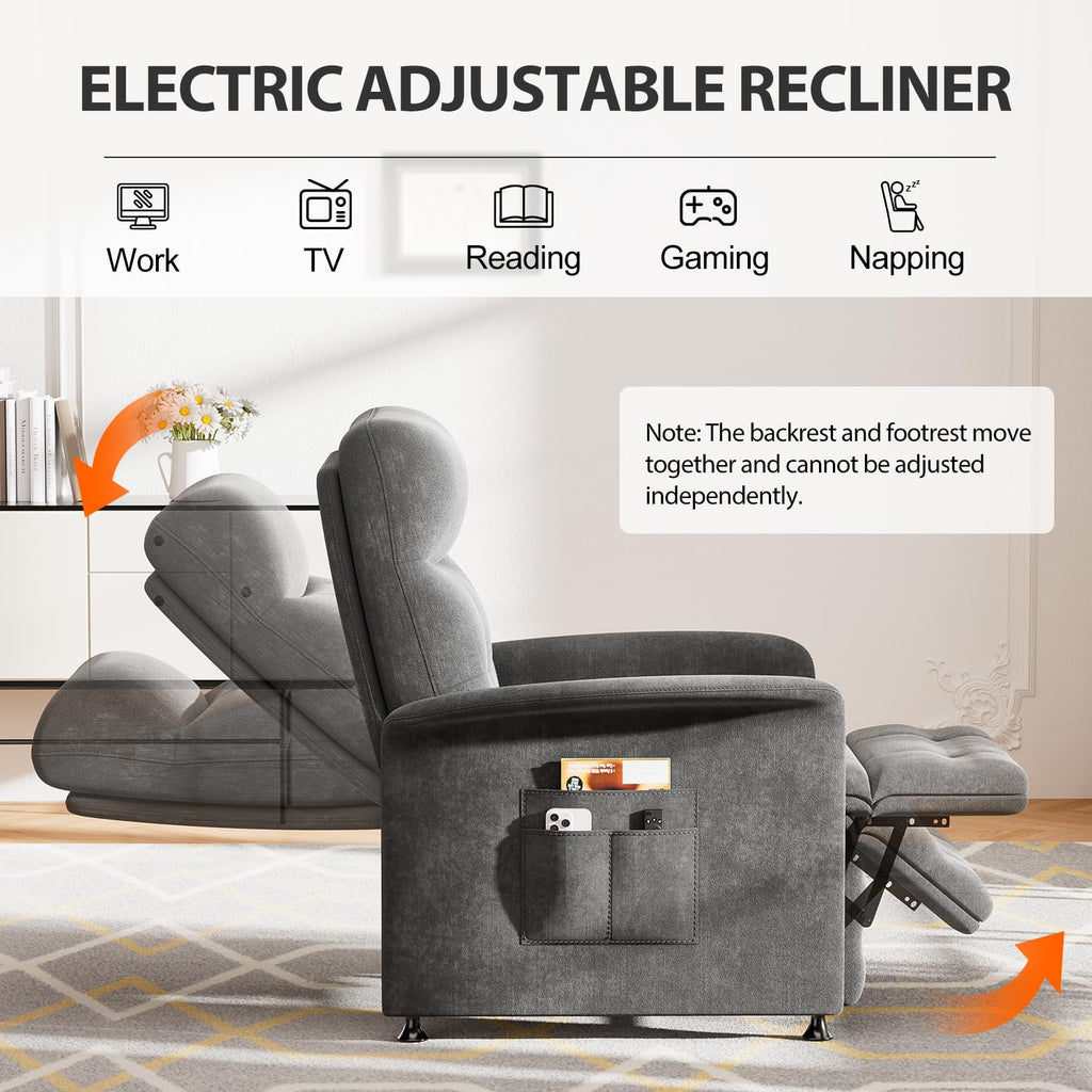 Power Recliner Chair with Heat & Massage, Electric Recliner for Elderly