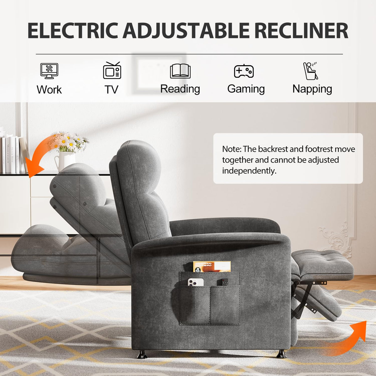 Power Recliner Chair with Heat & Massage, Electric Recliner for Elderly