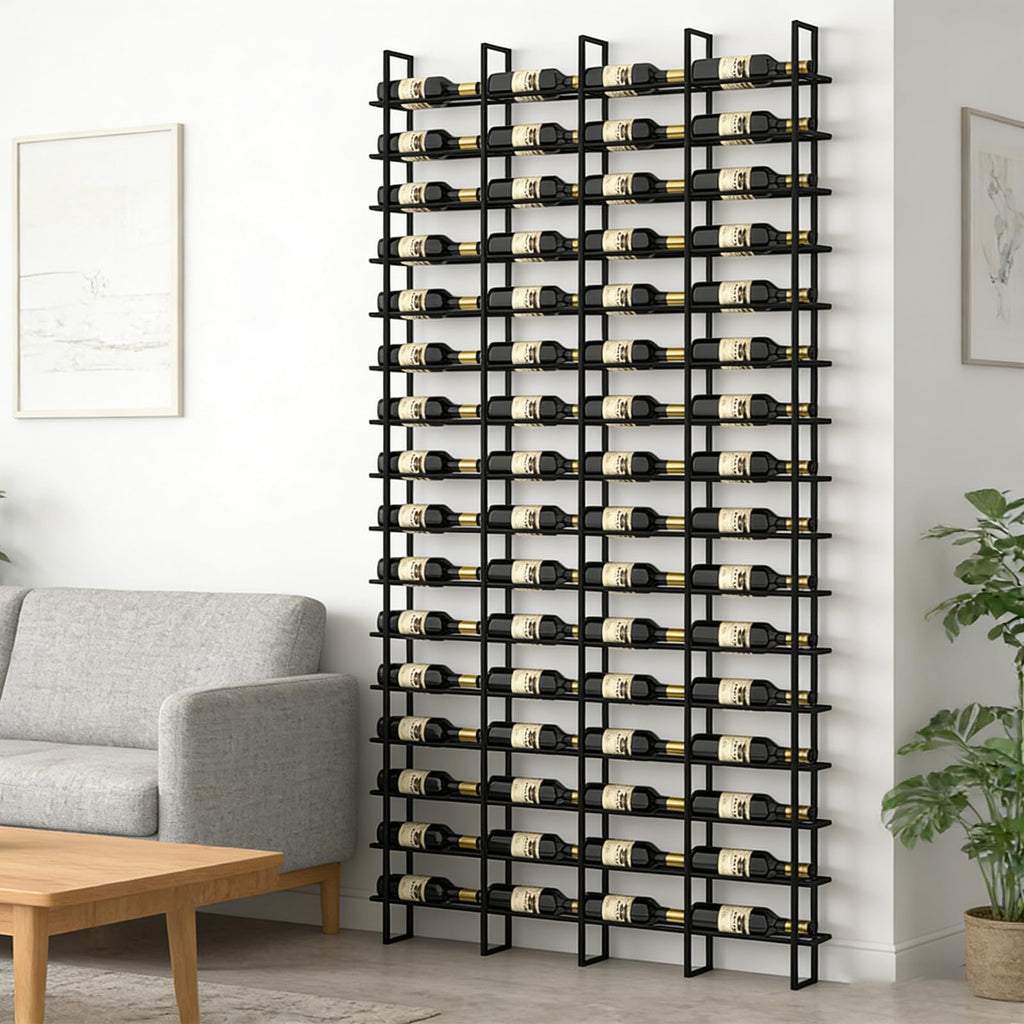 Large Wall Mounted Wine Rack, (Gold, 3 Cols (48 Bottles))