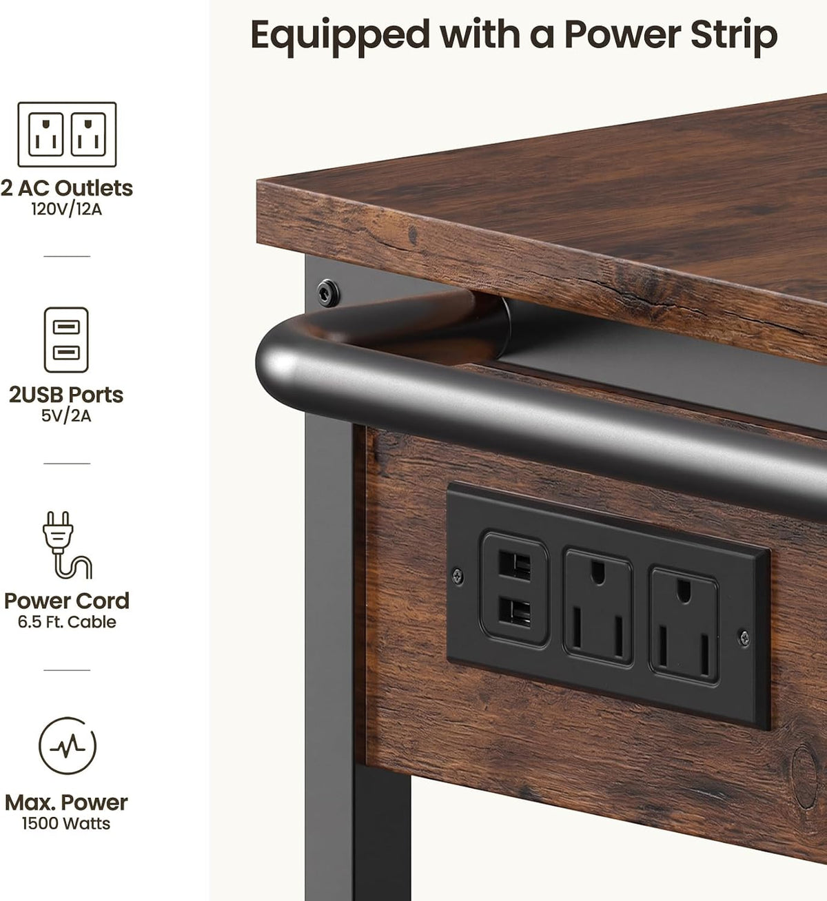 Rolling Kitchen Island with Storage, 3 Tier Kitchen Island Cart with Wheels,Wood Large Worktop, Storage Shelves, Lockable Casters, Power Outlet, Push Handle for Kitchen Dining Room