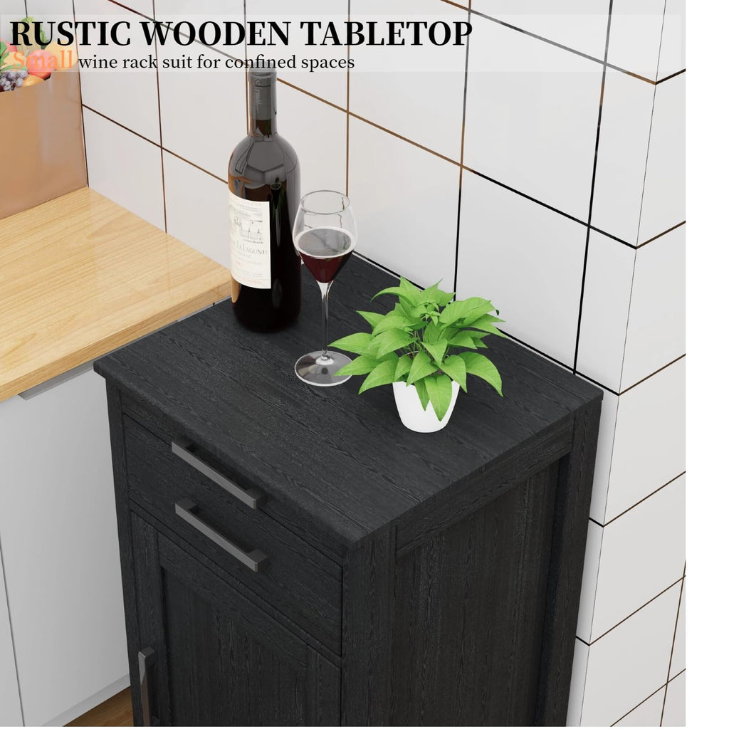 WERSMT 8-Tier Freestanding Wine Rack Wood, 32 Bottles Wine Rack Counter for Small Space, Farmhouse Stackable Modular Wine Bottle Holder Rack, White