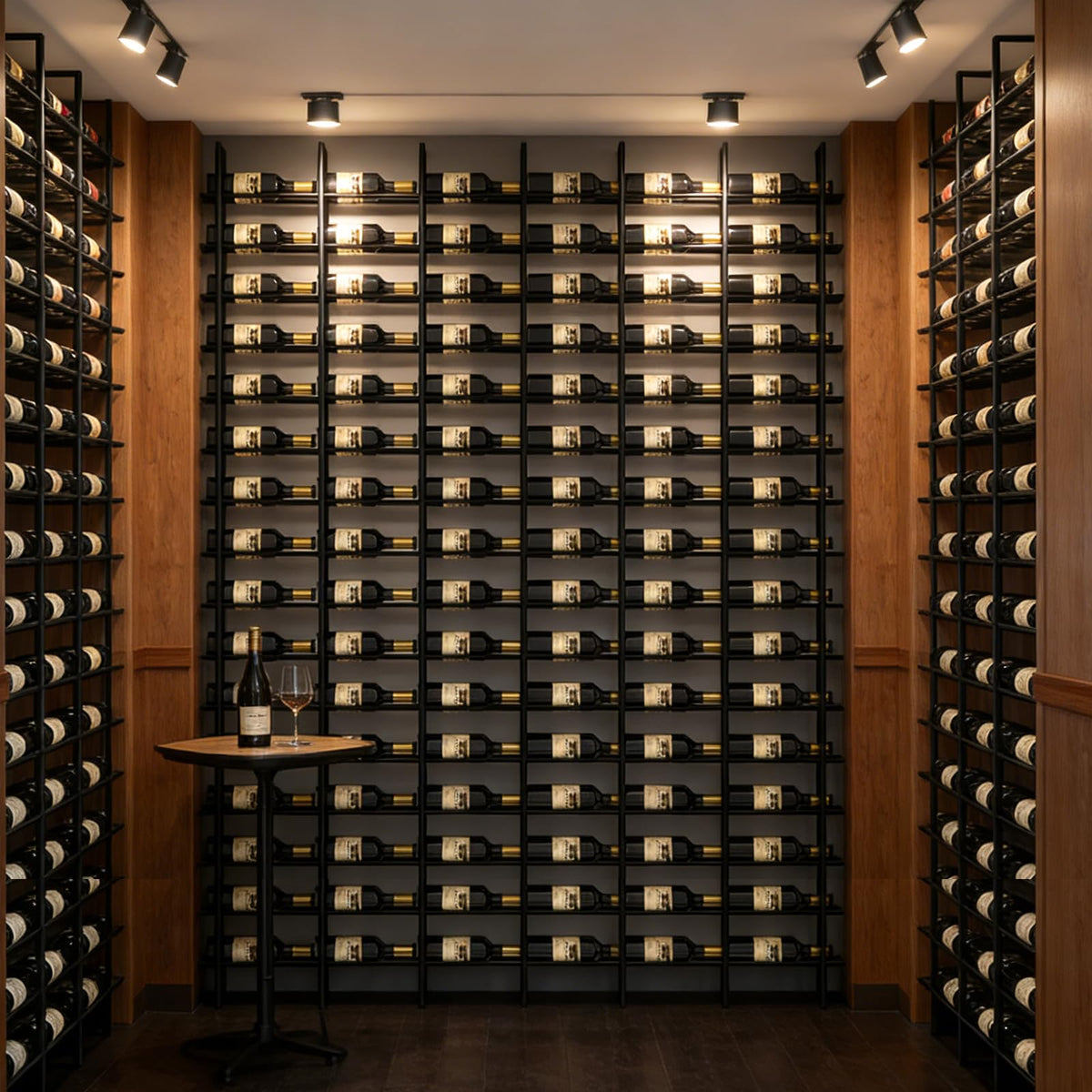 Large Wall Mounted Wine Rack, (Gold, 3 Cols (48 Bottles))