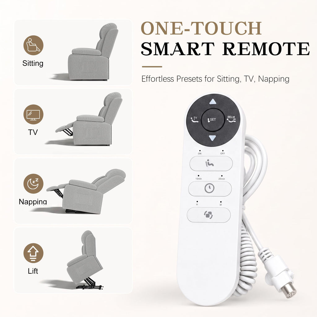 Power Recliner Chair with Heat & Massage, Electric Recliner for Elderly