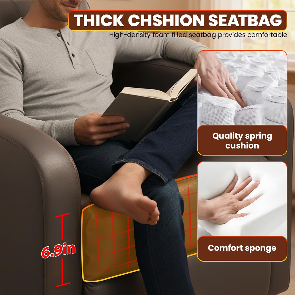 BestMassage Recliner Chair No Massage Function | Leather Black