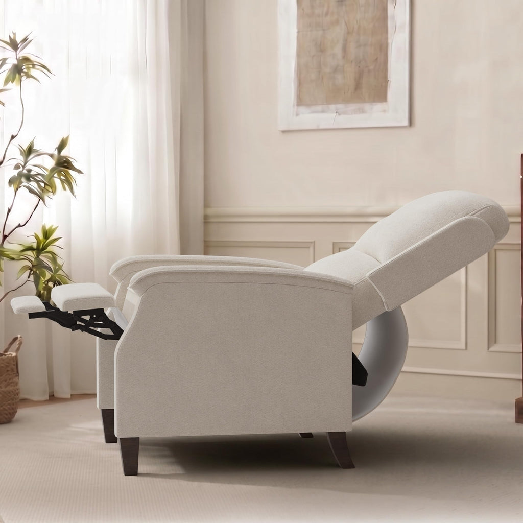 VKNOW Recliner Chair, Fabric Recliner with Adjustable Back, Brown