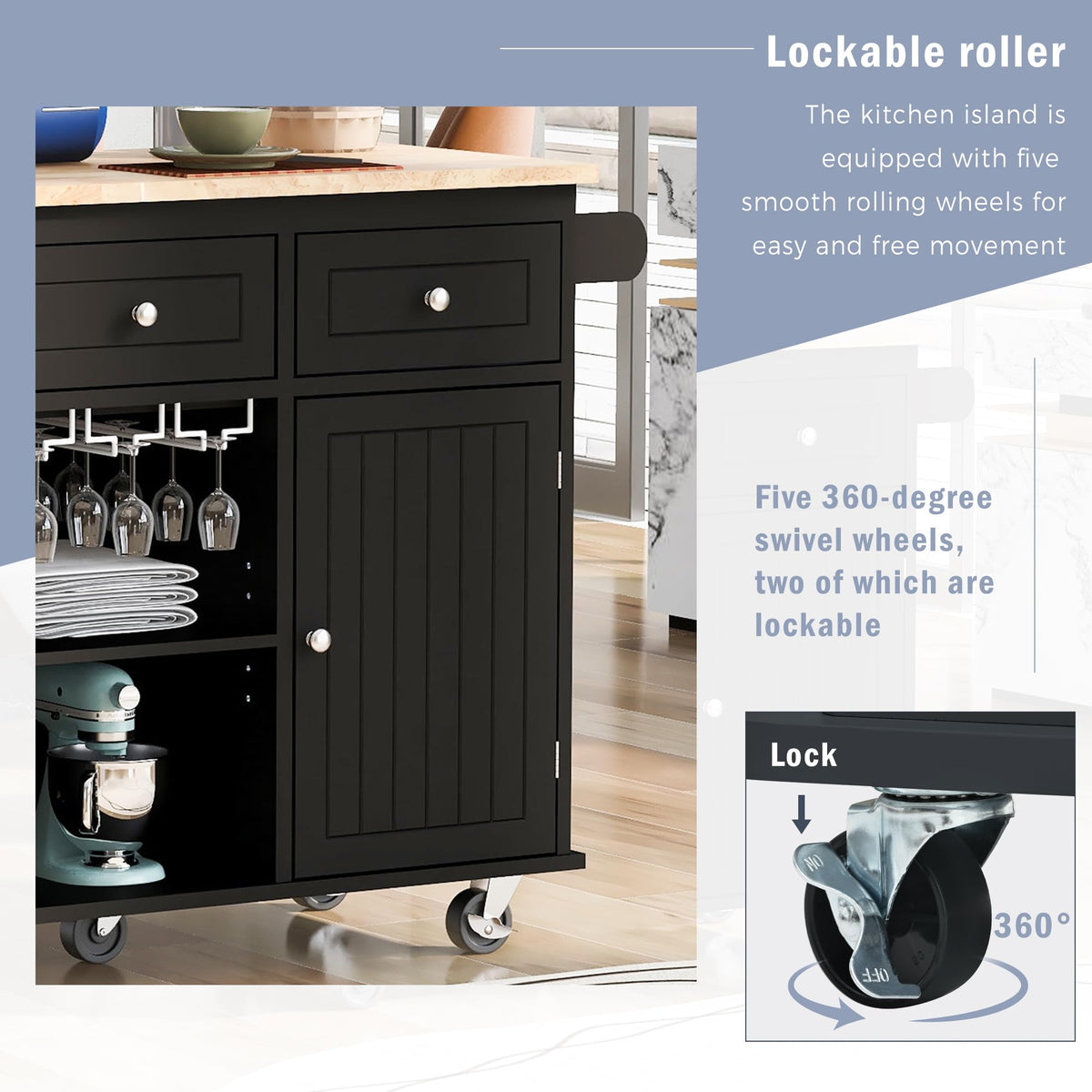 Ball & Cast Farmhouse Kitchen Island with Power Outlet,Dining Storage Island with Drop Leaf,Spice Rack and Drawer,Rolling Dining Cart on Wheels for Home,Kitchen,Dining Room,White,54"