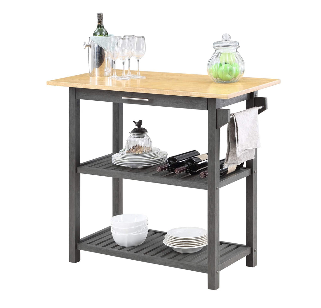 Convenience Concepts Designs2Go Butcher Block Kitchen Island, Sage, 40"