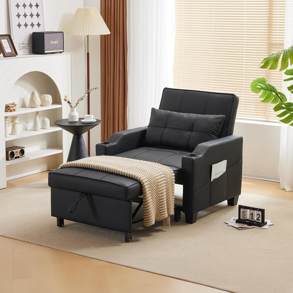 VINGLI Convertible Sleeper Chair Bed, Pull Out Sofa Couch for Living Room