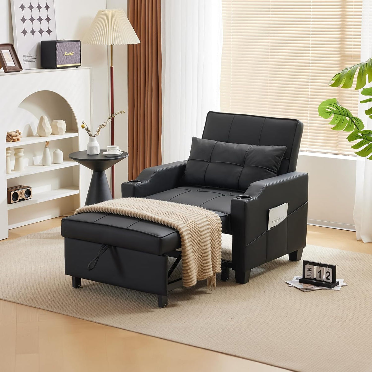 VINGLI Convertible Sleeper Chair Bed, Pull Out Sofa Couch for Living Room