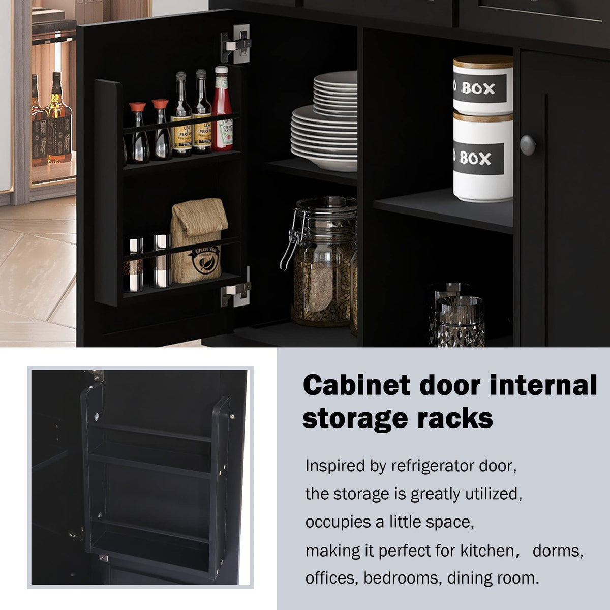 Large Kitchen Island with Rubber Wood Drop Leaf and Silver Handle