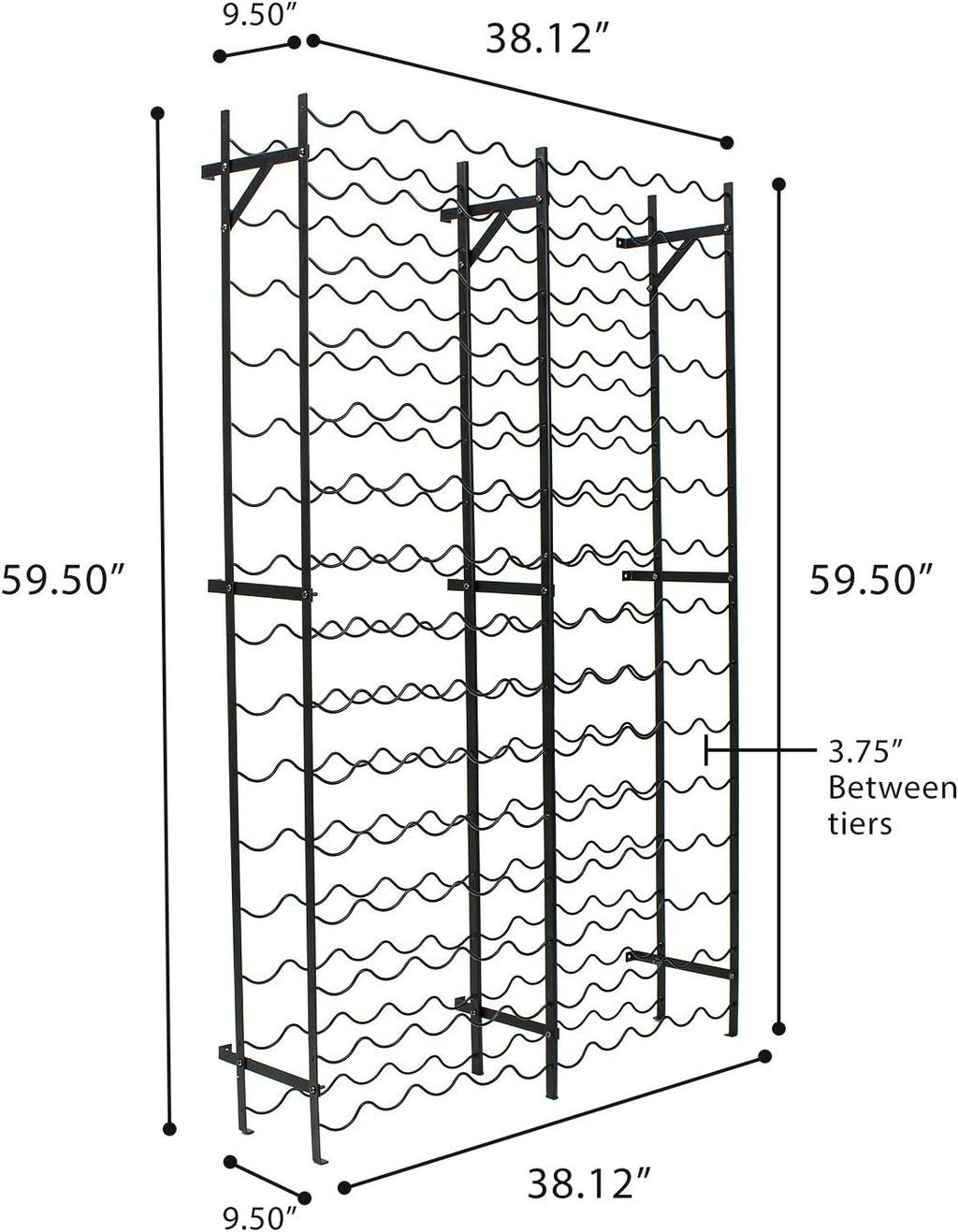Sorbus Freestanding Floor Wine Rack, Home Bar & Cellar Storage (150 Bottle)