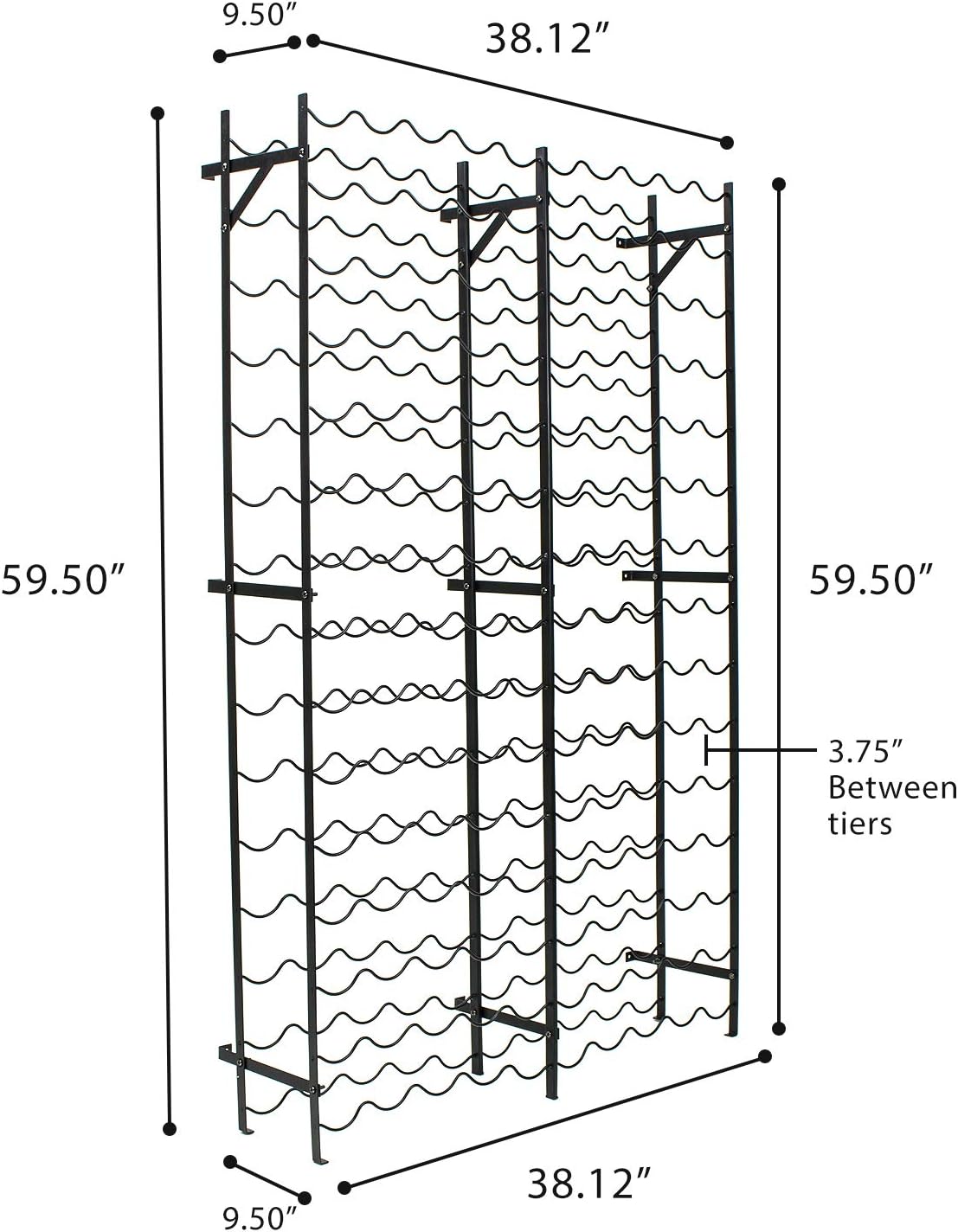Sorbus Freestanding Floor Wine Rack, Home Bar & Cellar Storage (150 Bottle)