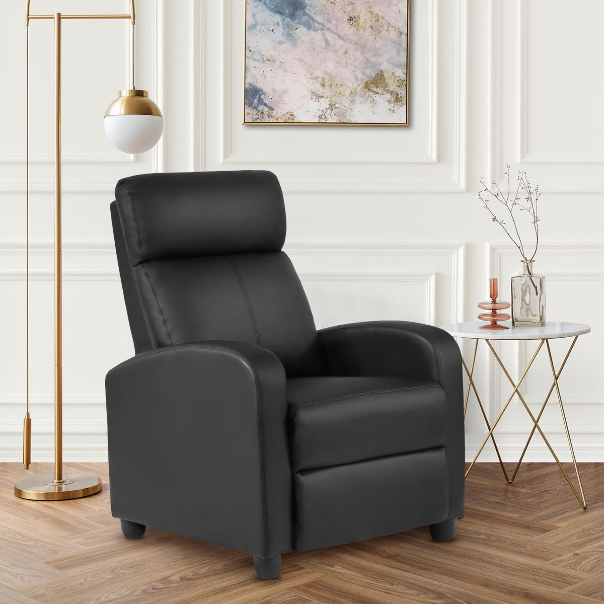 FDW | Recliner Chair | Without Massage Function | Black, PU Leather