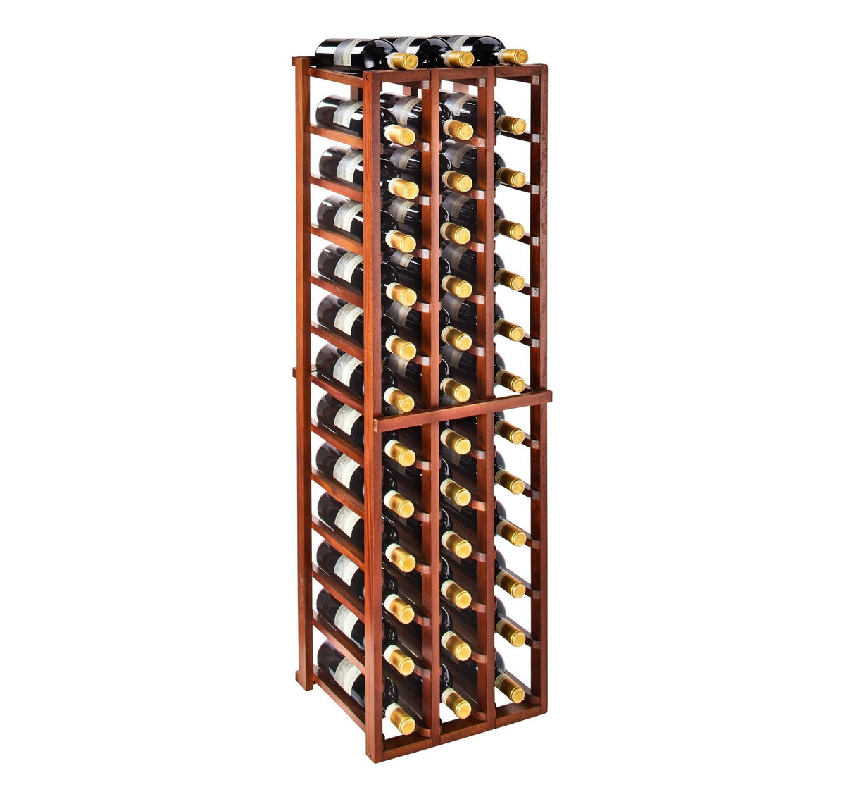 Wine Enthusiast N'FINITY Stackable 4 Foot Wine Rack - Curved Corner - Solid Mahogany - 48 Bottles - Stylish Durable Wine Rack Home Decor â Bar Cabinet Liquor Storage
