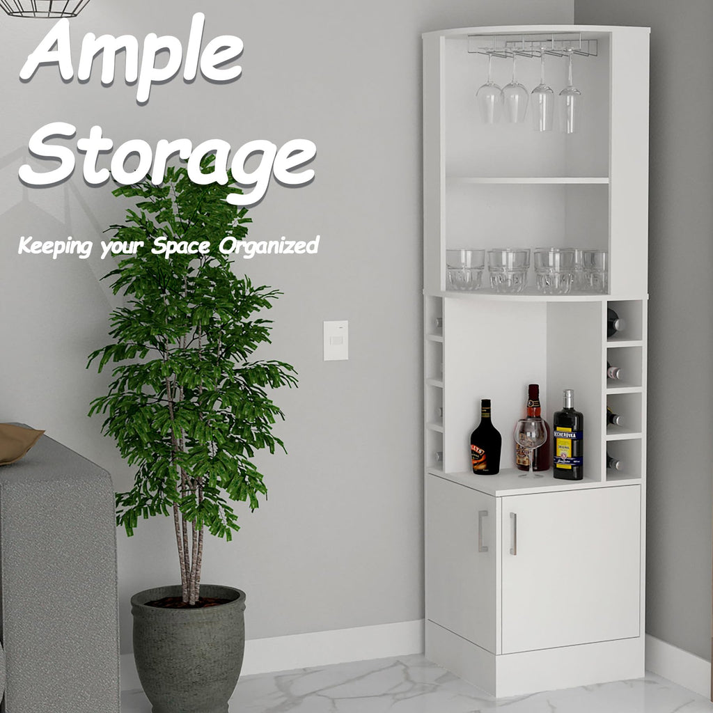HRVEOCEI 71 Inch Corner Wine Cabinet, Tall Corner Bar Cabinet