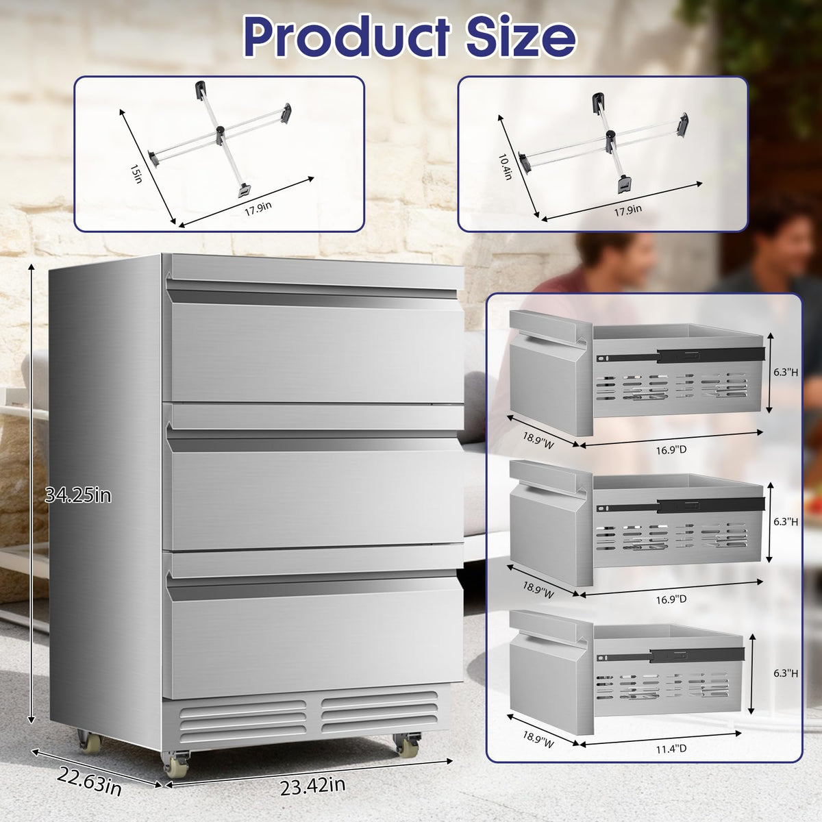 Tylza Wine Fridge 15'', 30 Bottles Wine Cooler Refrigerator, Undercounter or Freestanding, Removable Shelves, 40-65Â°F, Wine Cabinet with Double Glass Door, Wine Cooler for Home, Kitchen, Bar
