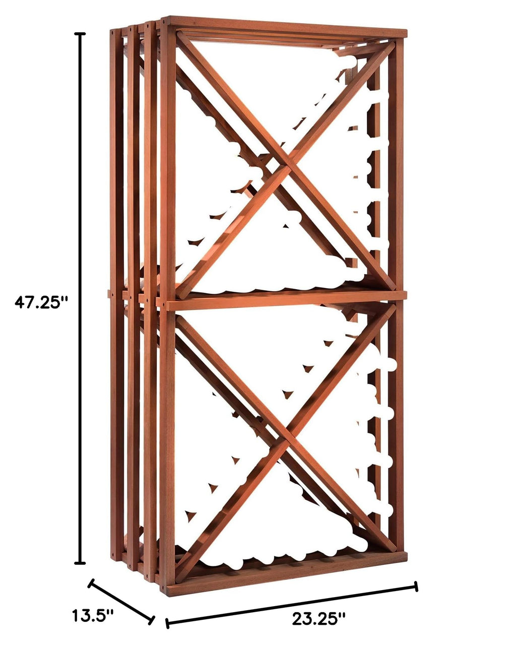 Wine Enthusiast N'FINITY Stackable 4 Foot Wine Rack - Curved Corner - Solid Mahogany - 48 Bottles - Stylish Durable Wine Rack Home Decor â Bar Cabinet Liquor Storage