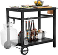Royal Gourmet Dining Cart Table with Double-Shelf PC3401B (Black)