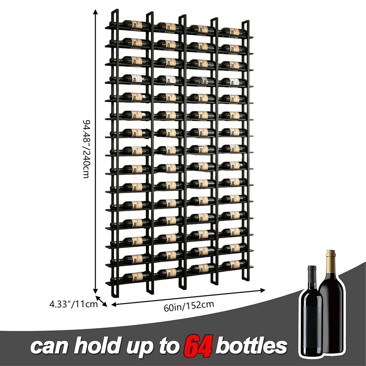16 BottleWall Mount Wine Rack