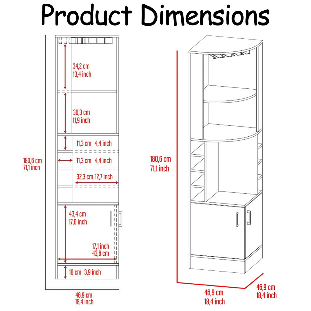 HRVEOCEI 71 Inch Corner Wine Cabinet, Tall Corner Bar Cabinet