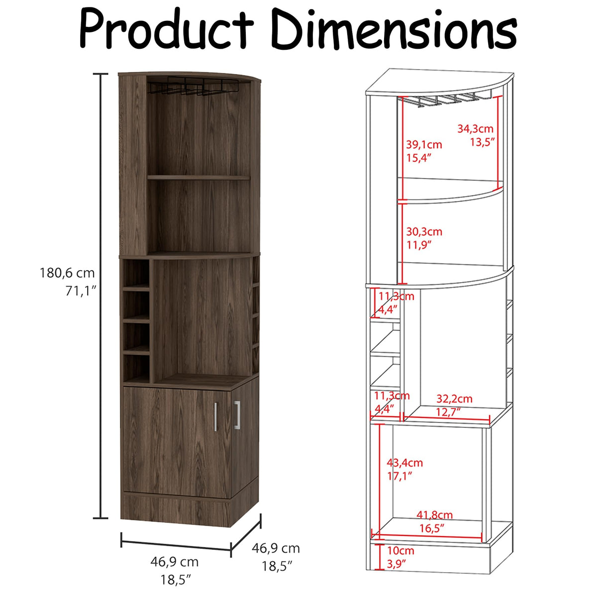 HRVEOCEI 71 Inch Corner Wine Cabinet, Tall Corner Bar Cabinet