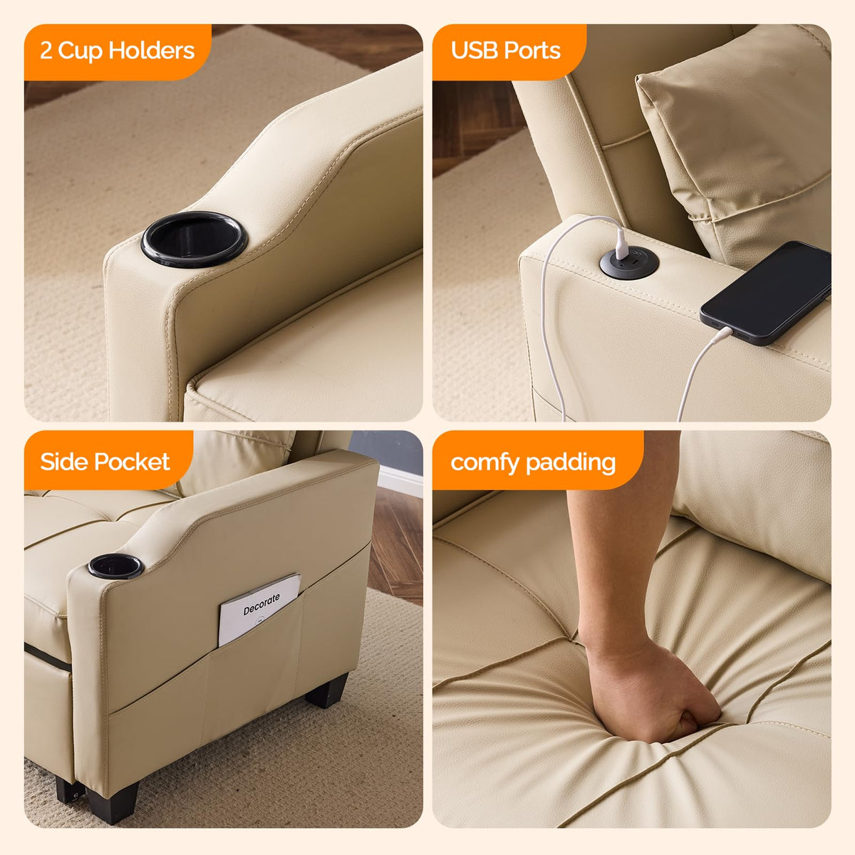 VINGLI Convertible Sleeper Chair Bed, Pull Out Sofa Couch for Living Room