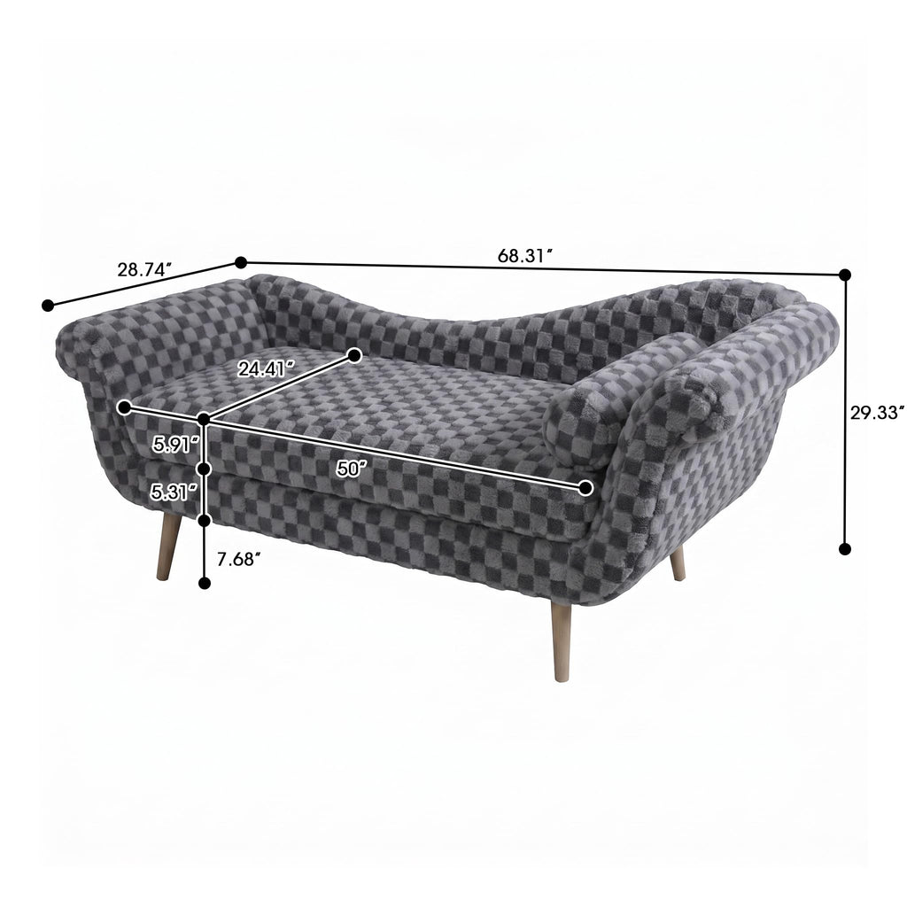 ERYE Boucle Upholstered Left Facing Chaise Lounge Indoor for Living Room Bedroom,Comfy Single Chaise Lounge Modern Leisure Recliner Sleeper Sofa Daybed, Easy Assemble