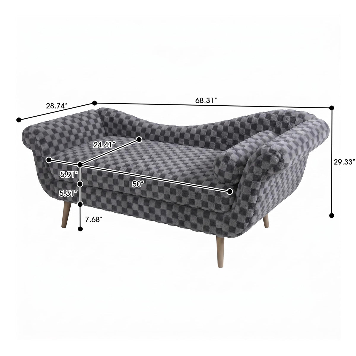 ERYE Boucle Upholstered Left Facing Chaise Lounge Indoor for Living Room Bedroom,Comfy Single Chaise Lounge Modern Leisure Recliner Sleeper Sofa Daybed, Easy Assemble