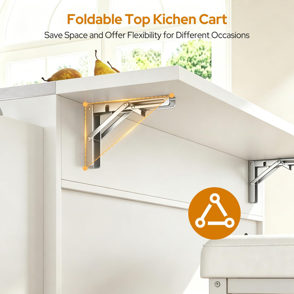 Concho 56" Kitchen Island with Seating Stainless Steel Countertop Black
