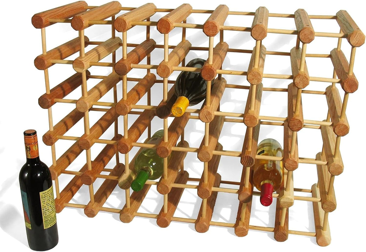 J.K. Adams Wood Modular Wine Rack, Stackable Storage Holder, 40 Bottles