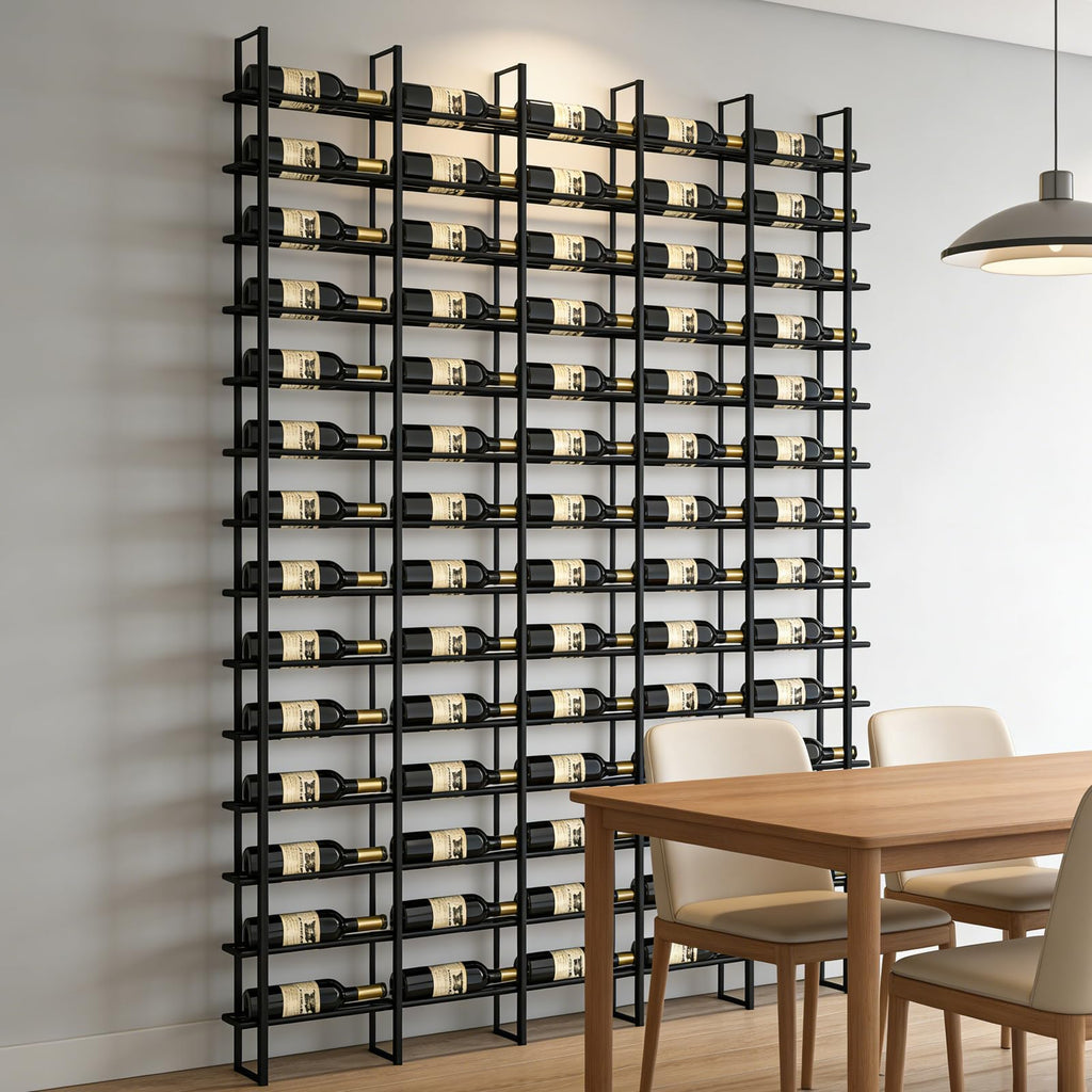 Large Wall Mounted Wine Rack, (Gold, 3 Cols (48 Bottles))