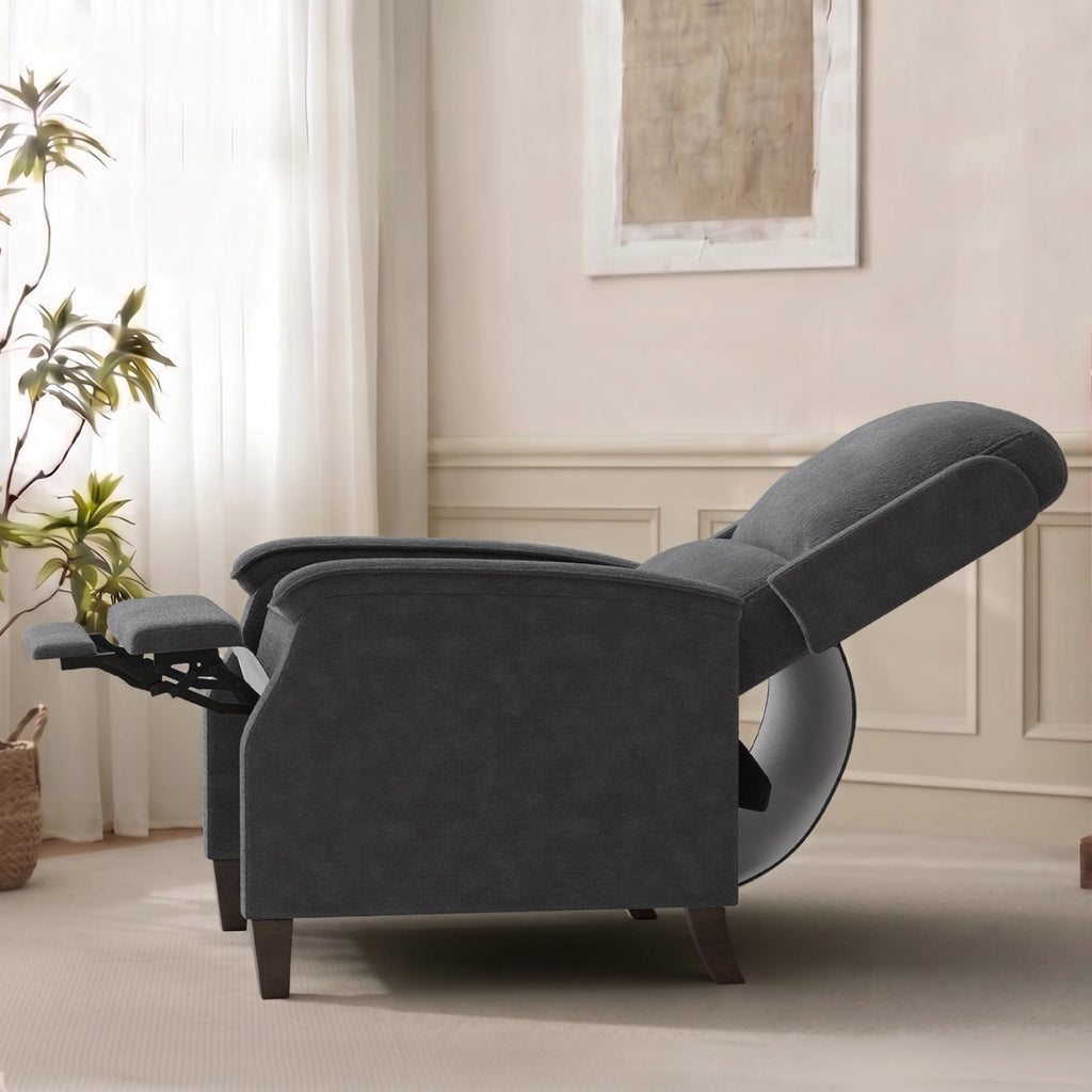 VKNOW Recliner Chair, Fabric Recliner with Adjustable Back, Brown
