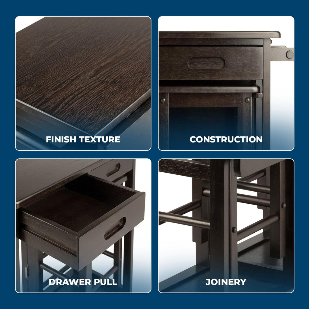Winsome Wood Suzanne Kitchen, Square, Teak