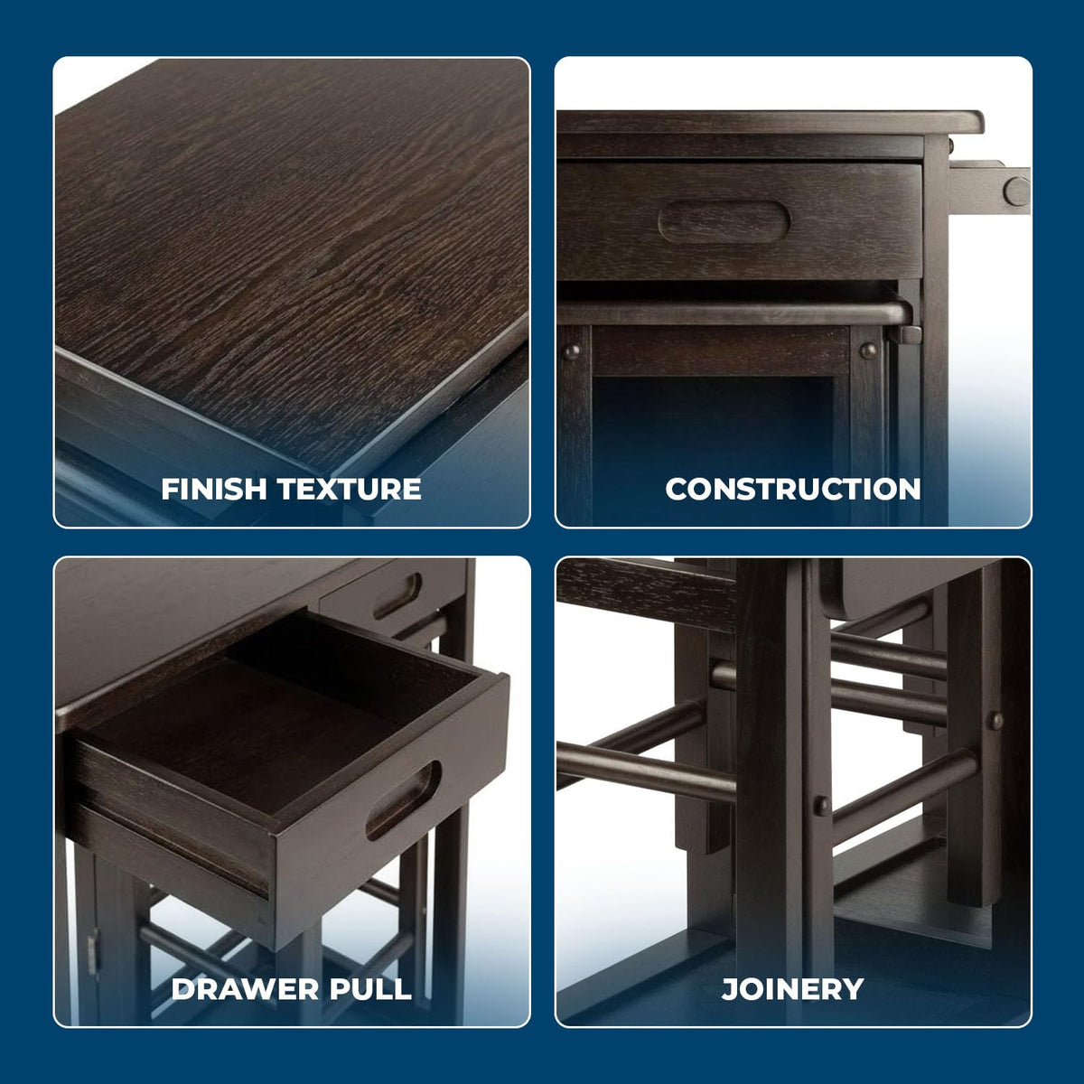 Winsome Wood Suzanne Kitchen, Square, Teak