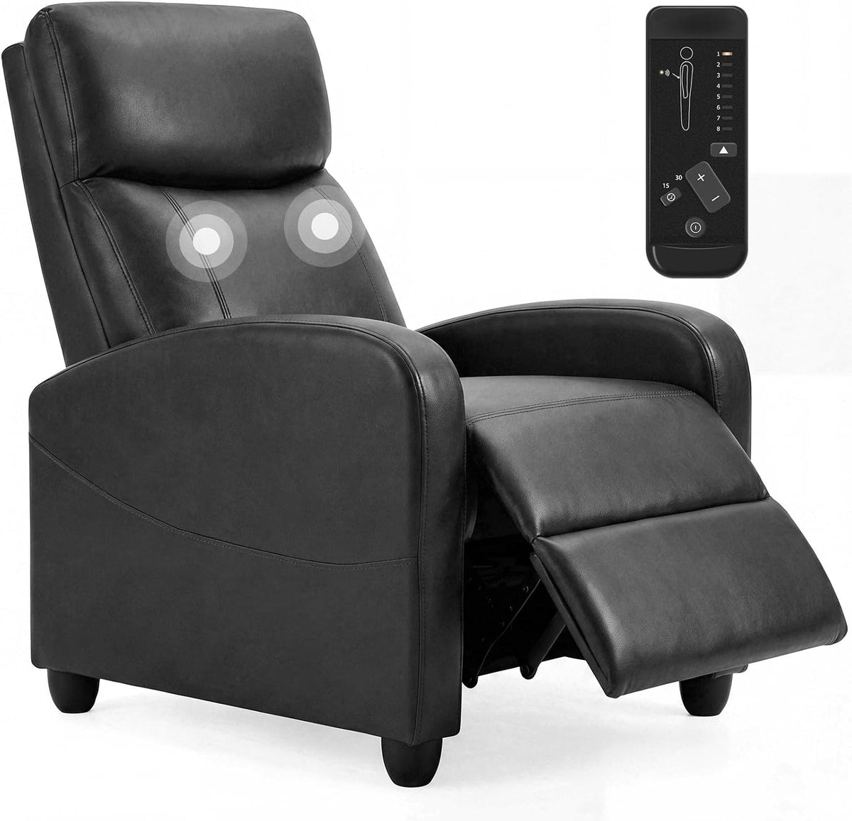 Massage Recliner Chair, Recliner Sofa Fabric for Adults, Recliners Home Theater Seating with Lumbar Support, Reclining Sofa Chair for Living Room, Ink