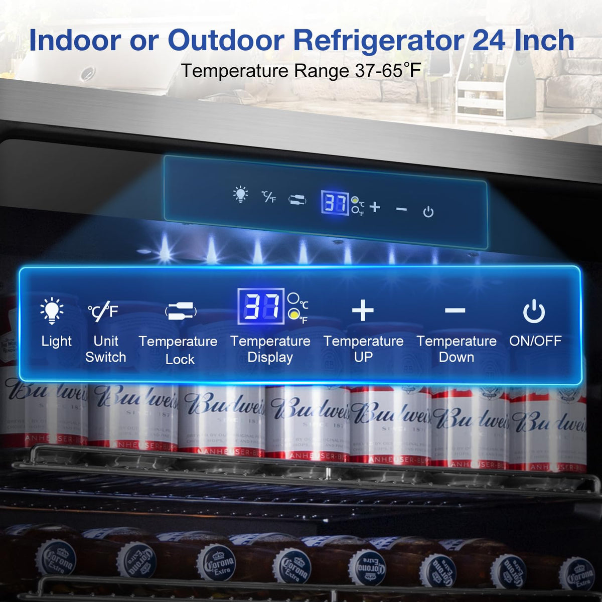 Tylza Wine Fridge 15'', 30 Bottles Wine Cooler Refrigerator, Undercounter or Freestanding, Removable Shelves, 40-65Â°F, Wine Cabinet with Double Glass Door, Wine Cooler for Home, Kitchen, Bar