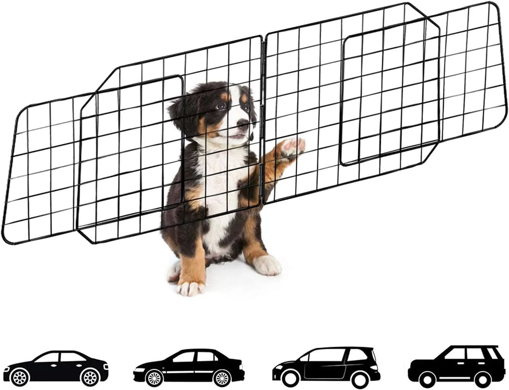 Dividers Wire Front Seat Pet Barrier Adjustable Cars in Barriers—Heavy Travel Vehicles, Cars Mesh Car with Black—Safety SUV, for Fence Duty Dog