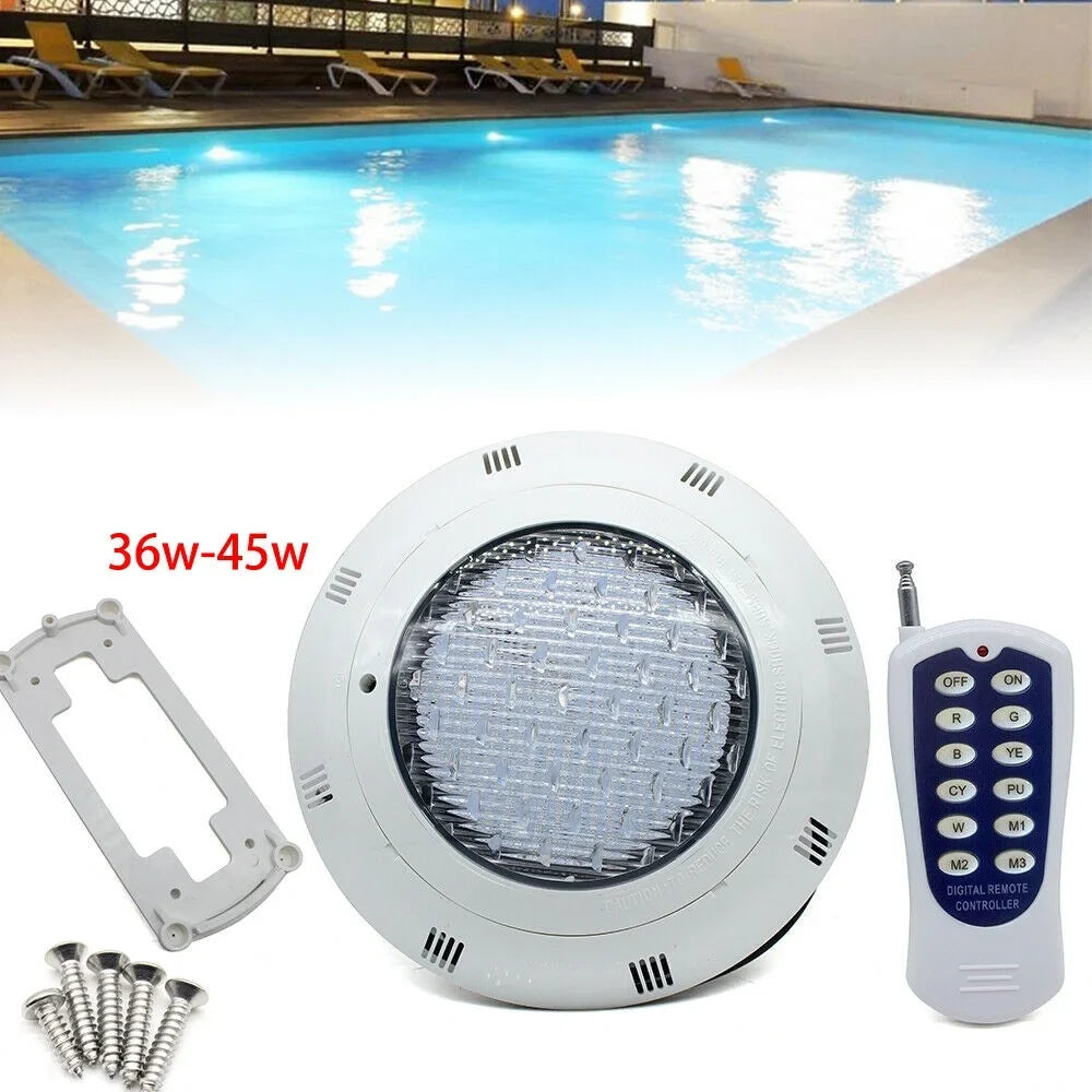 with RGB IP68 Pool 7Color Fountain Light LED Fichiouy Remote AC12V 36W Swimming Lamp Waterproof Lamp Pool Lights