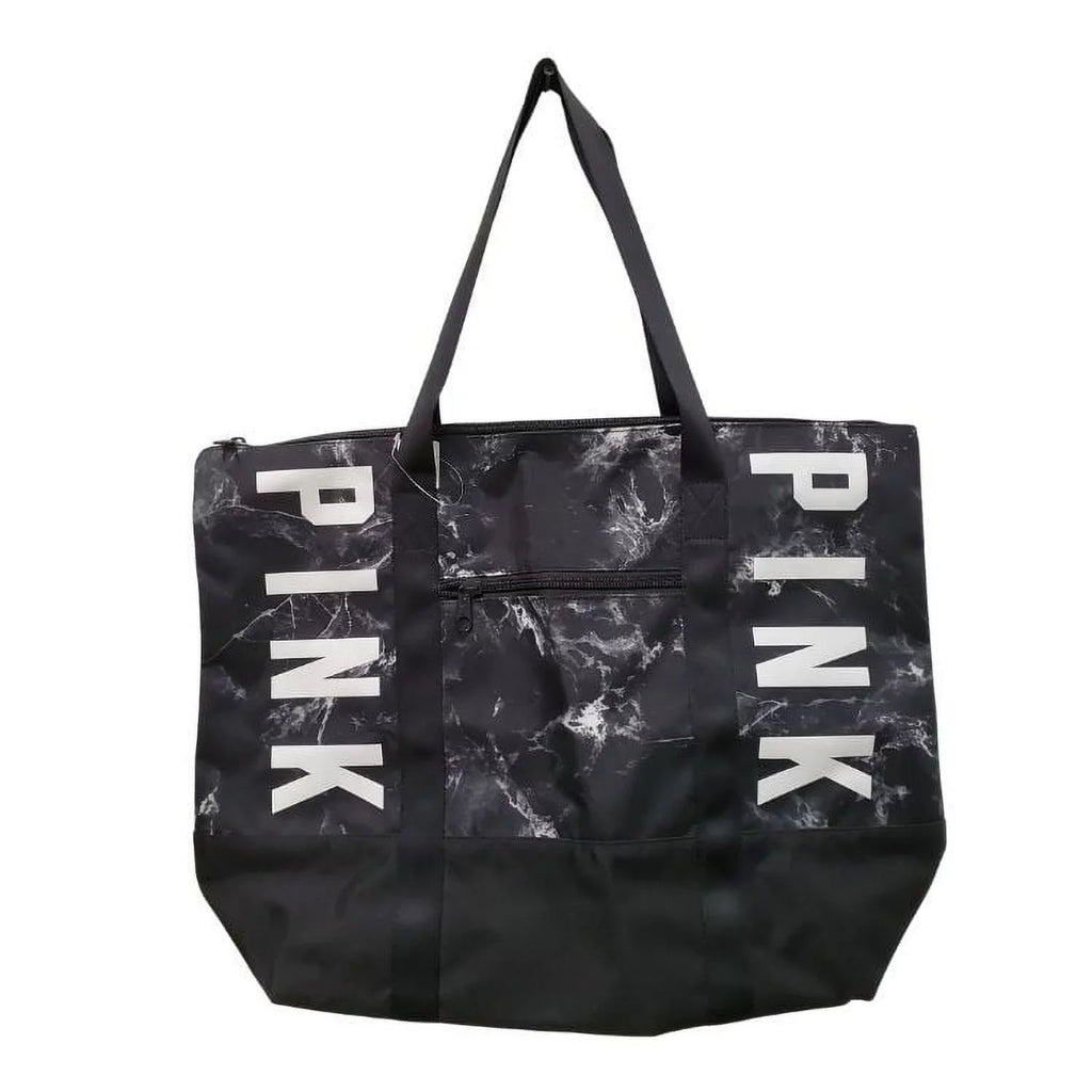 Bag Victoria's Logo Marble Pink Zip Secret Top Black New Tote Book Gym
