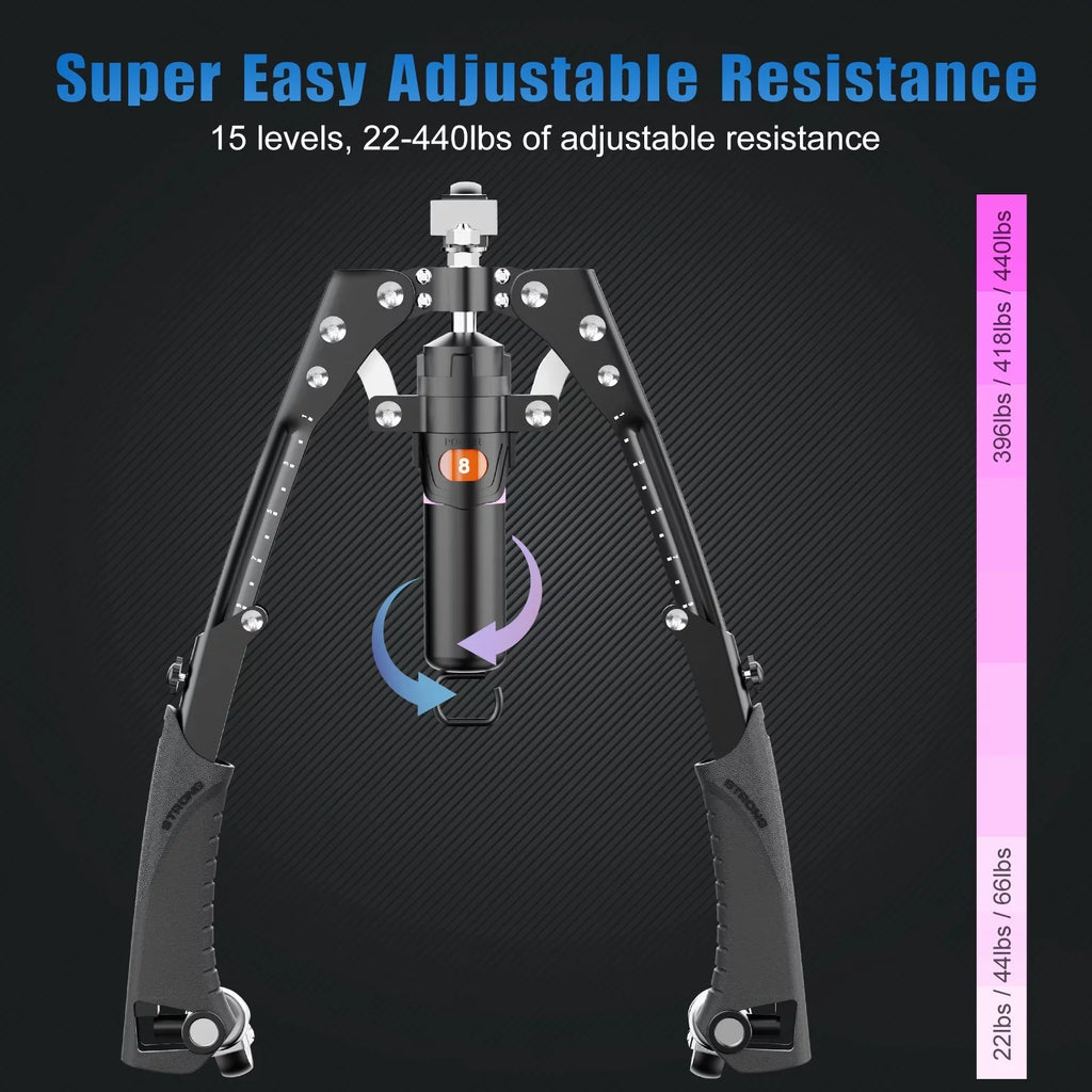 & Arm for Handle, 22-440lbs with Upgrade Home Muscle Power Wheels, Stretchable Expander Hydraulic Chest Training Twister Wheel Exerciser Ab Twister Adjustable 2-in-1 with Roller
