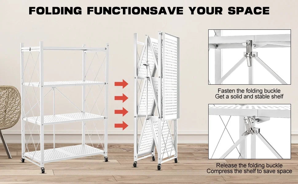 Tier Rack Metal Storage Style Heavy Shelving White QRInnovations Duty 3/4 Modern