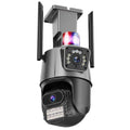 Waterproof Audio Outdoor Vision, Dual 360° Home Camera, Lens Cameras Night Security Wi-Fi Kepeak Surveillance 2-Way View,
