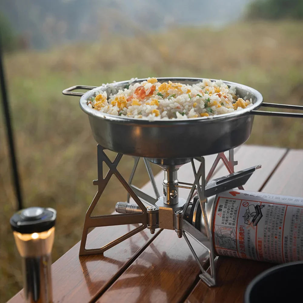 Stainless Steel Andoer Stove, Hiking and Backpacking Stove for Camping Gas Picnics 3300W Collapsible