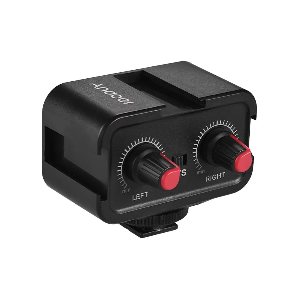 Adapter Output WS-VS Hub & Dual-Channel Camcorder Andoer Mounting Microphone DSLR for Audio Cold Stereo Shoe Mixer 3.5mm