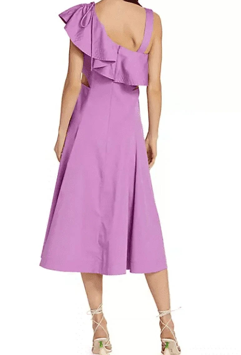 Ruffled-Sleeve Midi-Dress, Orchid Women's Veronica 14 Beard Beilla
