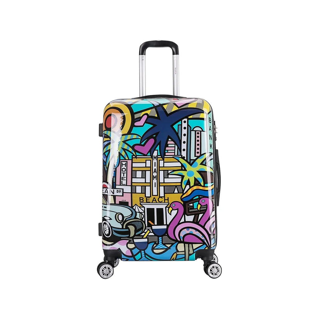 Luggage Plastic 4-Wheel InUSA PC/ABS Prints Miami Spinner (IUAPC00M-MIA)