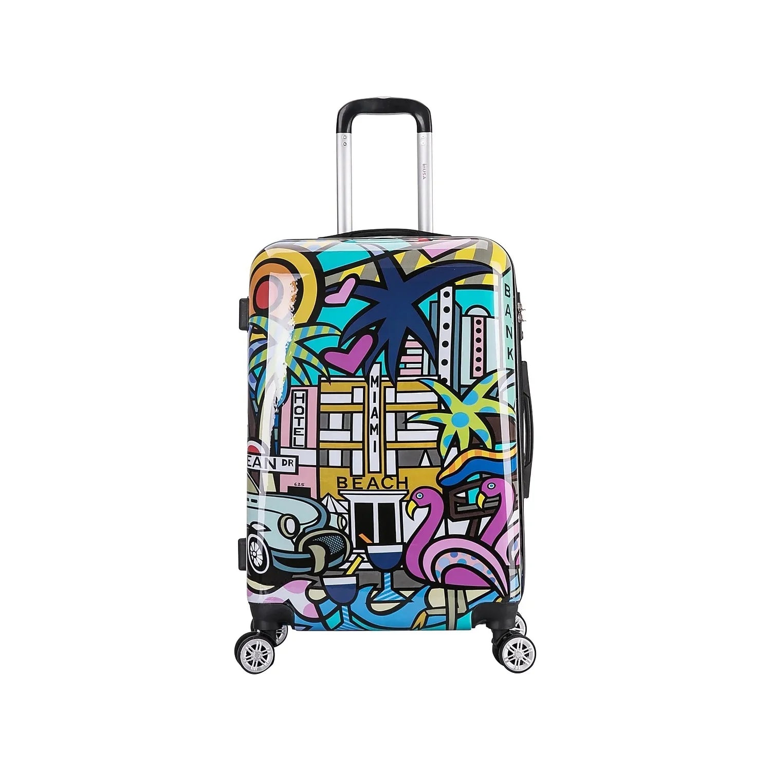 Luggage Plastic 4-Wheel InUSA PC/ABS Prints Miami Spinner (IUAPC00M-MIA)