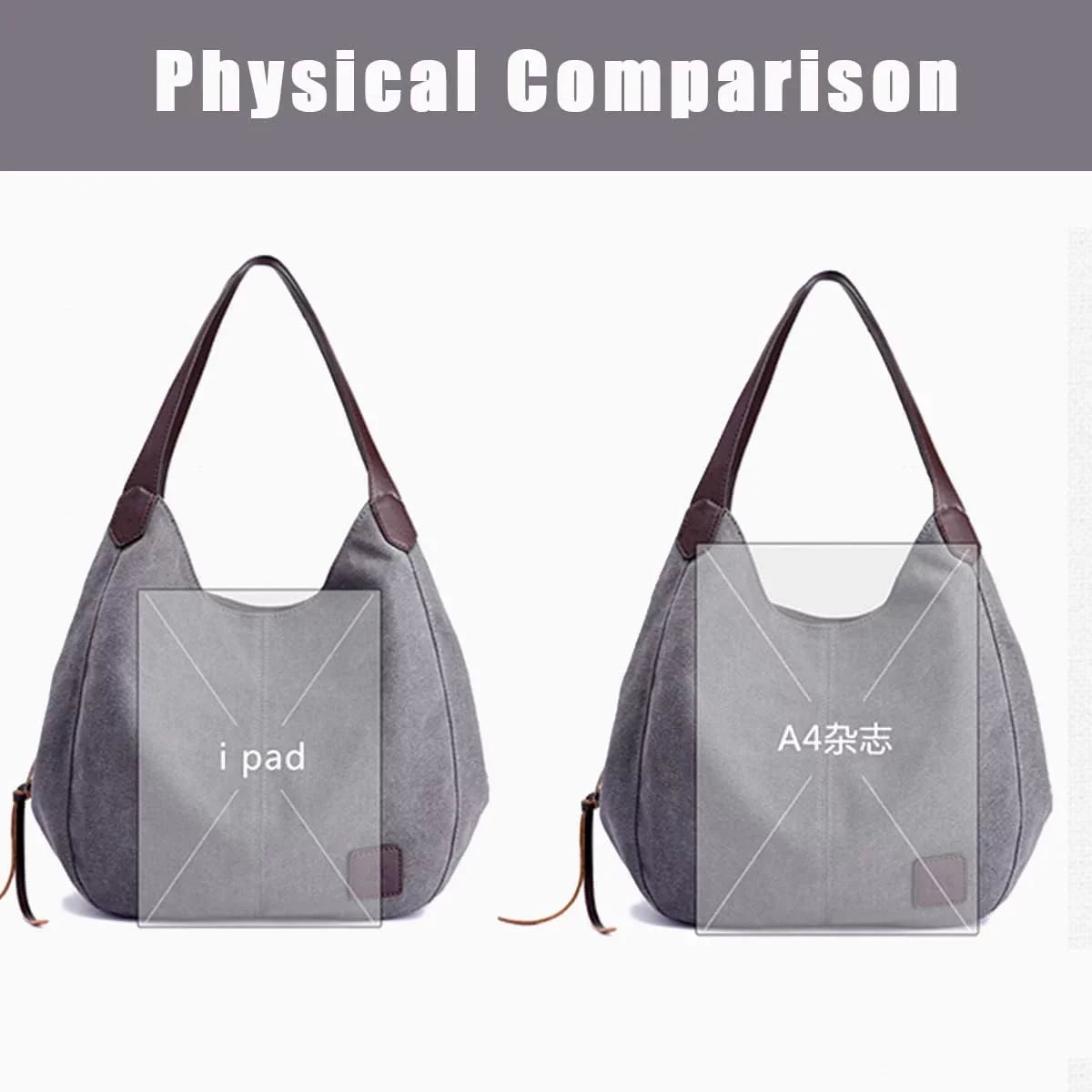 Multi Canvas Pocket Handbags Purses Hobo Shoulder Totes Bags Women Purse