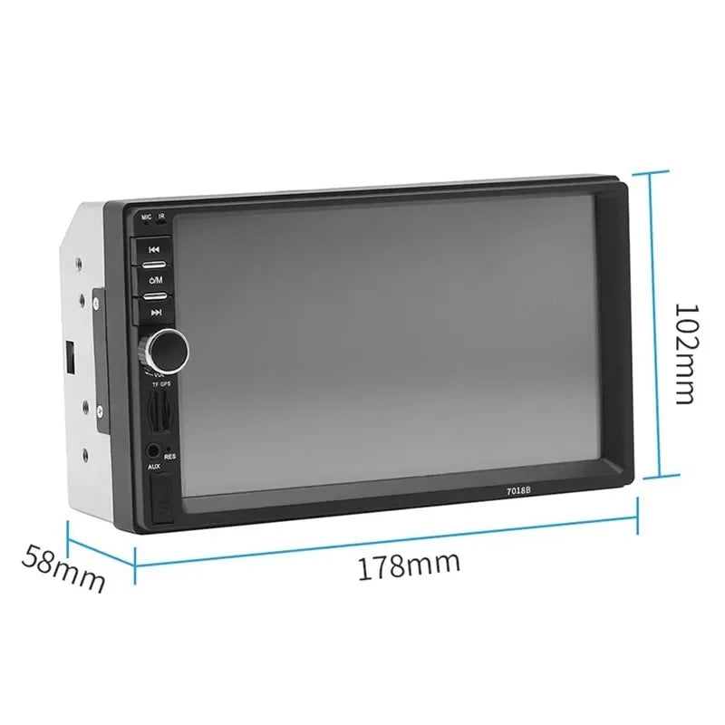 Car Double Control Link 7 Remote Bluetooth Receiver with and Stereo Radio Screen Touch Camera Inch Backup with Audio Mirror USB FM Din Car Radio