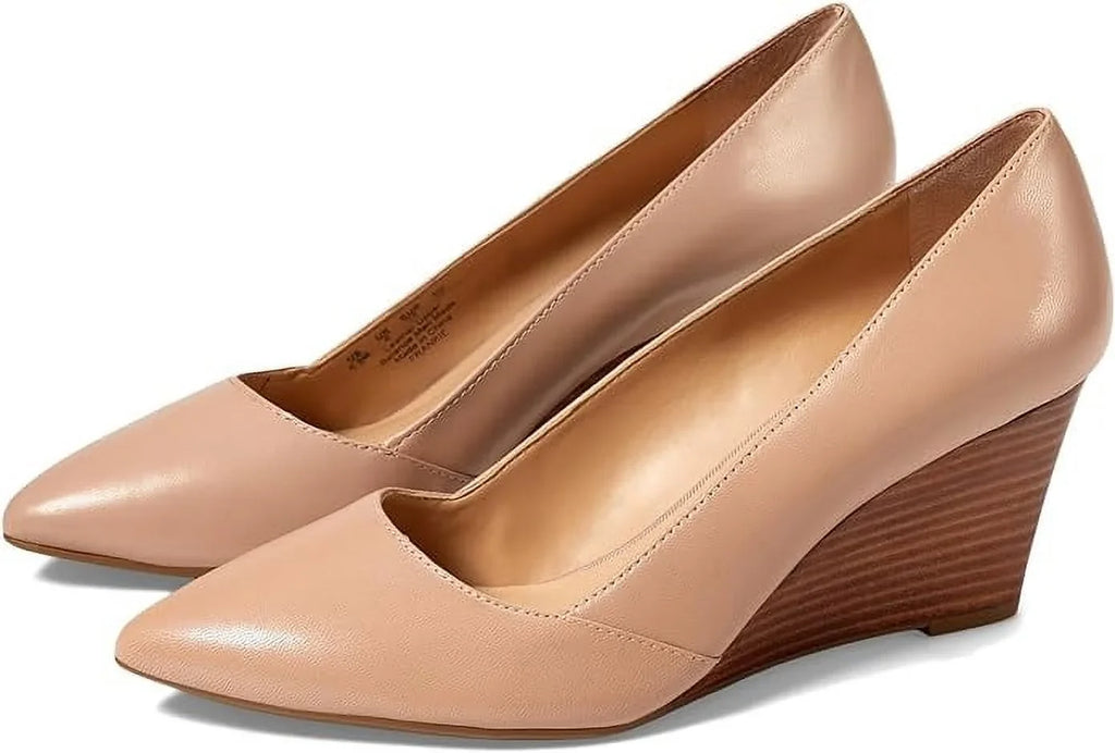 Pump 11 Sarto Womens Ballet US Frankie Wedge Pointed M Leather, Beige Toe Franco